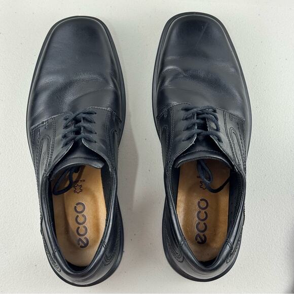 Ecco Helsinki Plain Toe Dress Shoe Polished Black Leather Oxford Men’s 10 EUR 44 main image 9